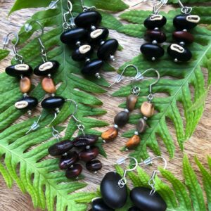 boucles d'oreilles en graines de haricots